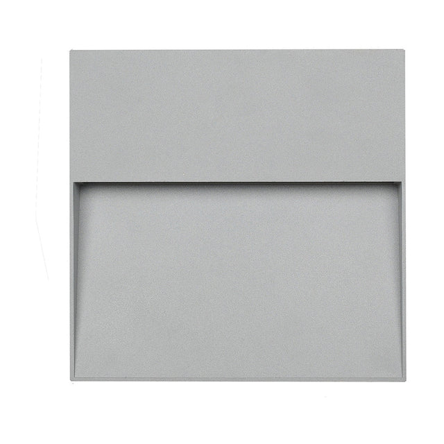 Elysium Grey Square Diffused Outdoor Wall Light, 20cm, a square aluminium and plastic fixture with a recessed diffuser panel, shown on a plain white background.
