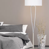 Paris II Fabric Floor Lamp – Satin Nickel