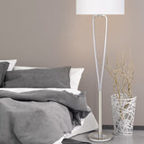 Paris II Fabric Floor Lamp – Satin Nickel