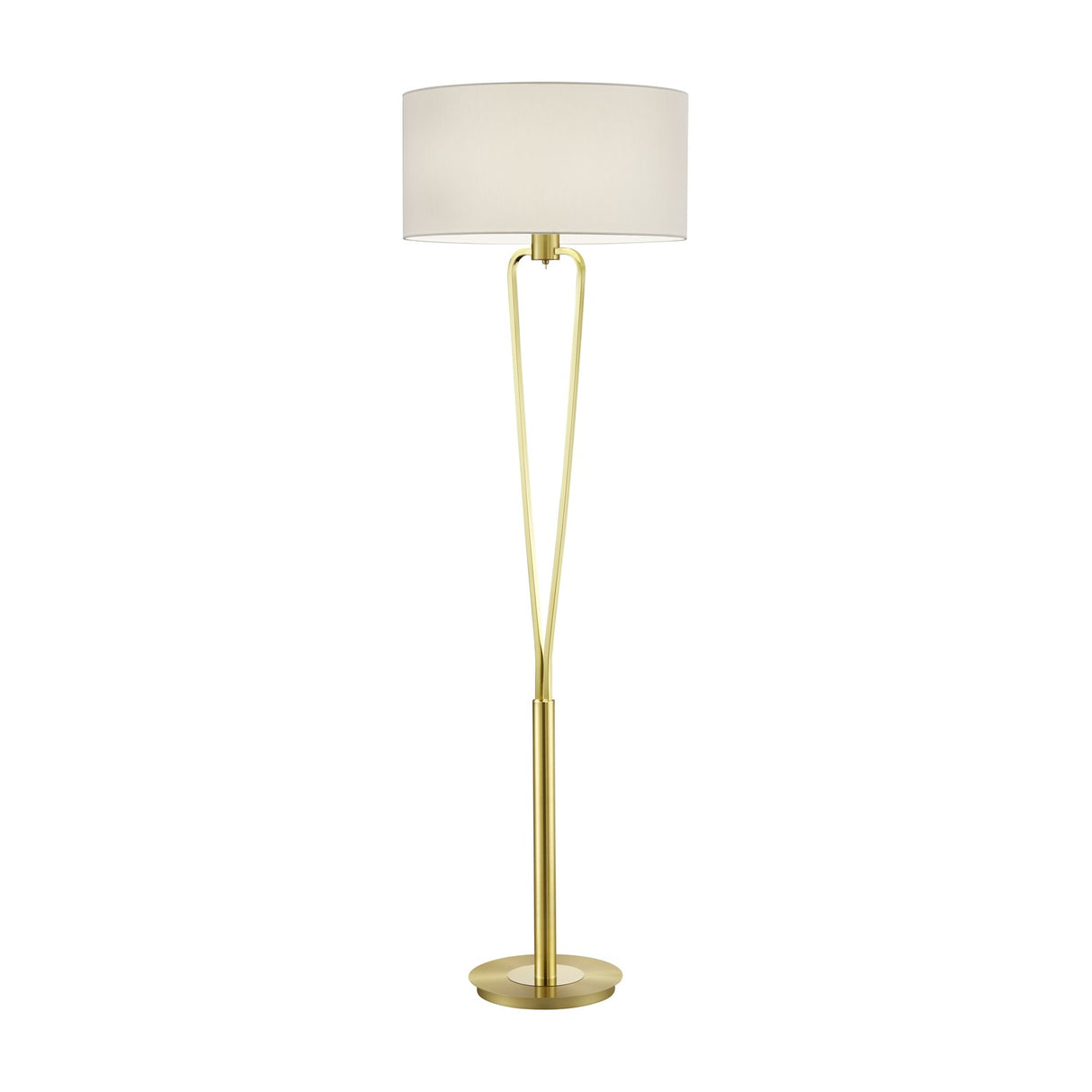 Paris II Fabric Floor Lamp – Satin Brass