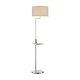 Claas Wooden Floor Lamp – Satin Nickel