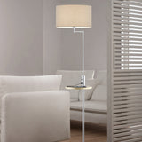 Claas Wooden Floor Lamp – Satin Nickel