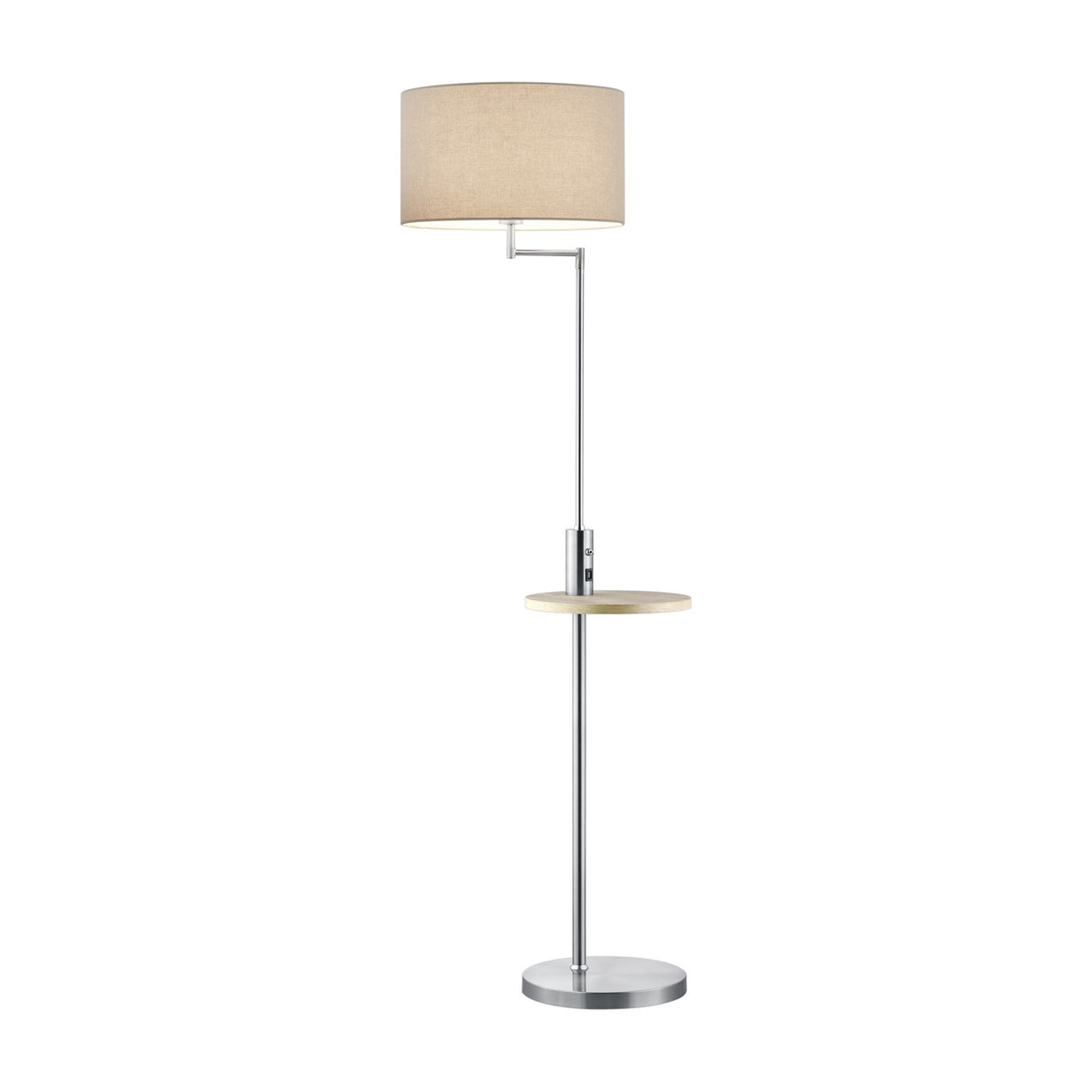 Claas Wooden Floor Lamp – Satin Nickel
