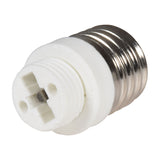 AVSL E27 to G9 lamp socket converter with silver Edison screw base and white thermoplastic G9 two-pin end, rated 60W max, on a white background.