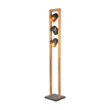 Bell 3 Light Wooden Floor Lamp – Antique Nickel