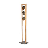 Bell 3 Light Wooden Floor Lamp – Antique Nickel