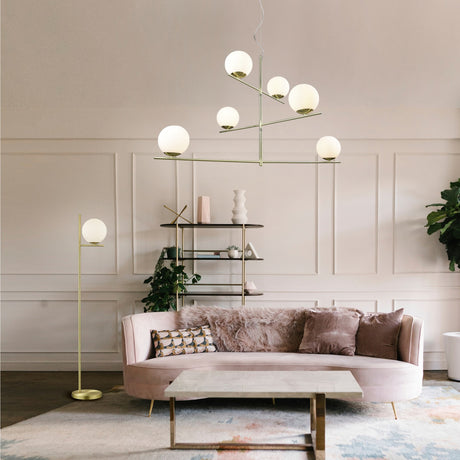 Pure Glass Floor Lamp – Satin Brass