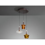 Scarlett 3 Light LED Glass Cluster Pendant 18W 3000K - Multicoloured