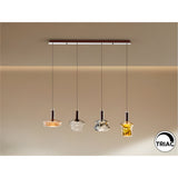 Charlize 4 Light Dimmable LED Glass Bar Pendant 24W 3000K - Multicoloured