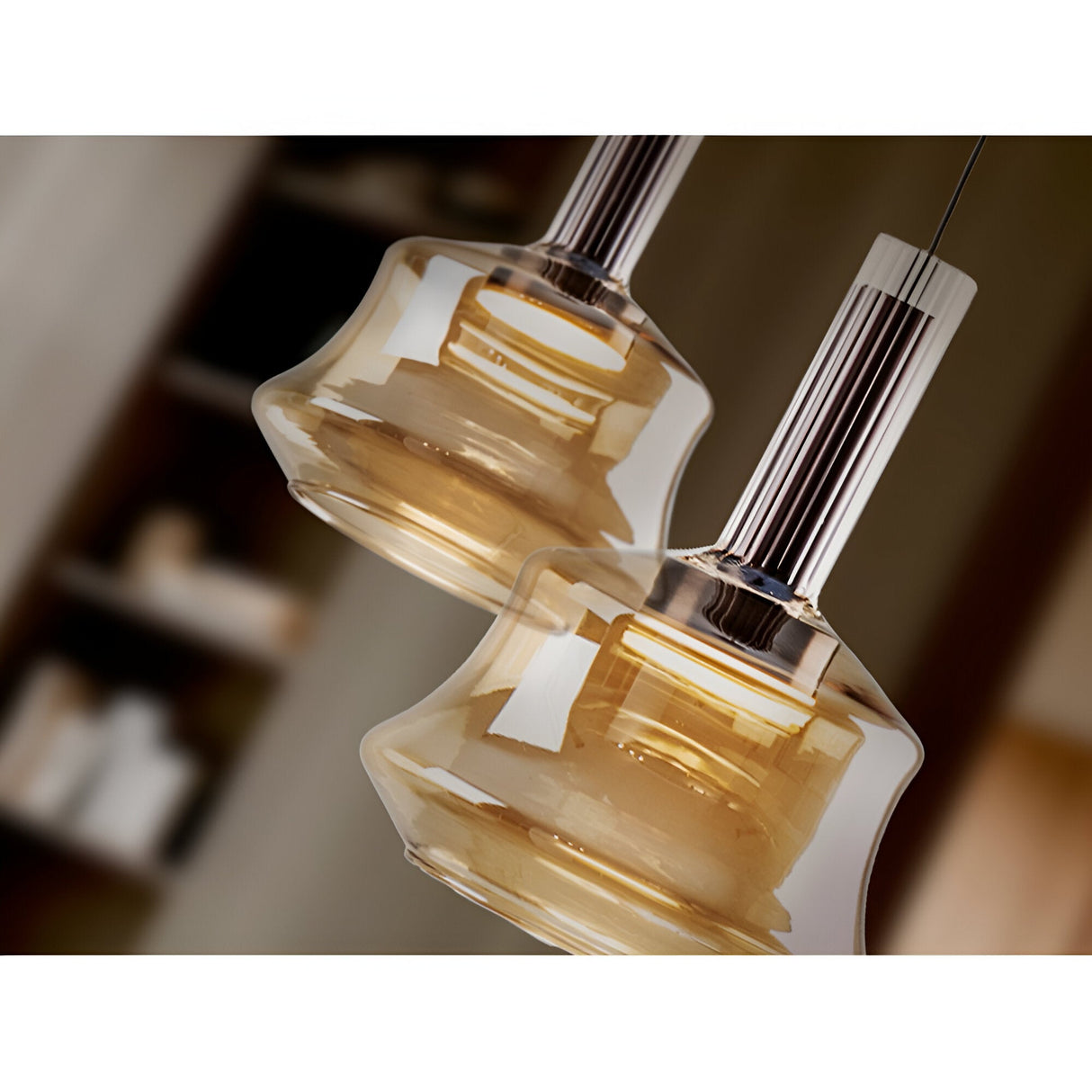 Scarlett 1 Light Glass Pendant - Amber