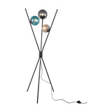 Lance 3 Light Glass Floor Lamp – Matt Black