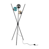 Lance 3 Light Glass Floor Lamp – Matt Black