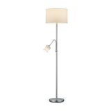 Hotel 2 Light Fabric Cone Floor Lamp – Satin Nickel