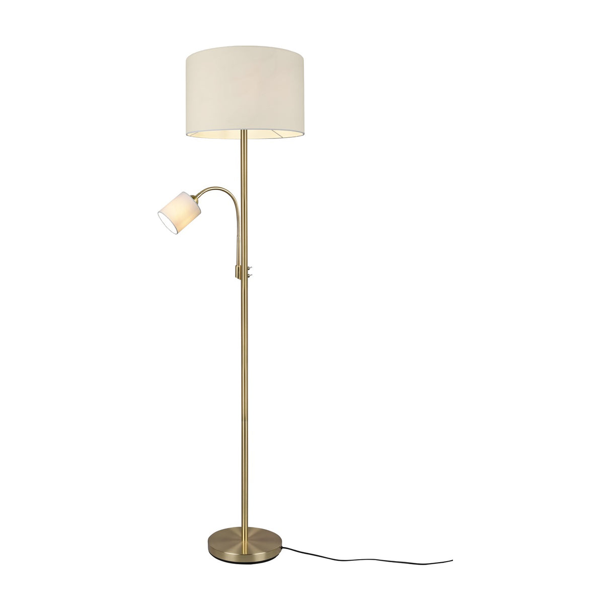 Hotel 2 Light Fabric Floor Lamp – Brass