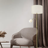 Hotel 2 Light Fabric Floor Lamp – Brass