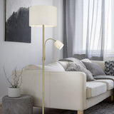 Hotel 2 Light Fabric Floor Lamp – Brass