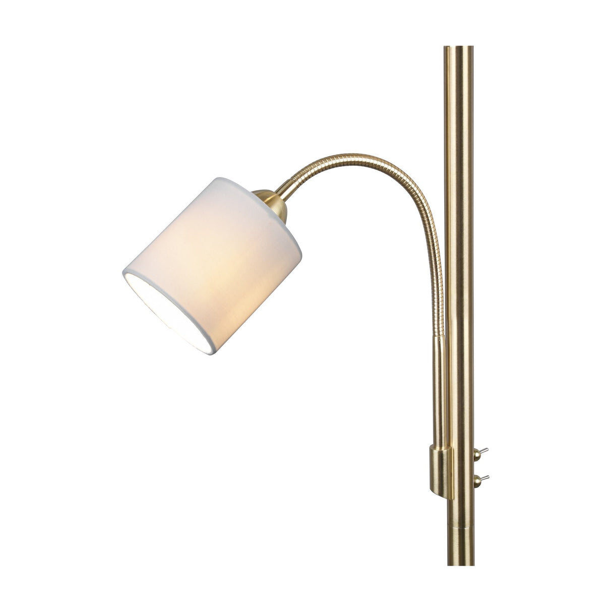 Hotel 2 Light Fabric Floor Lamp – Brass