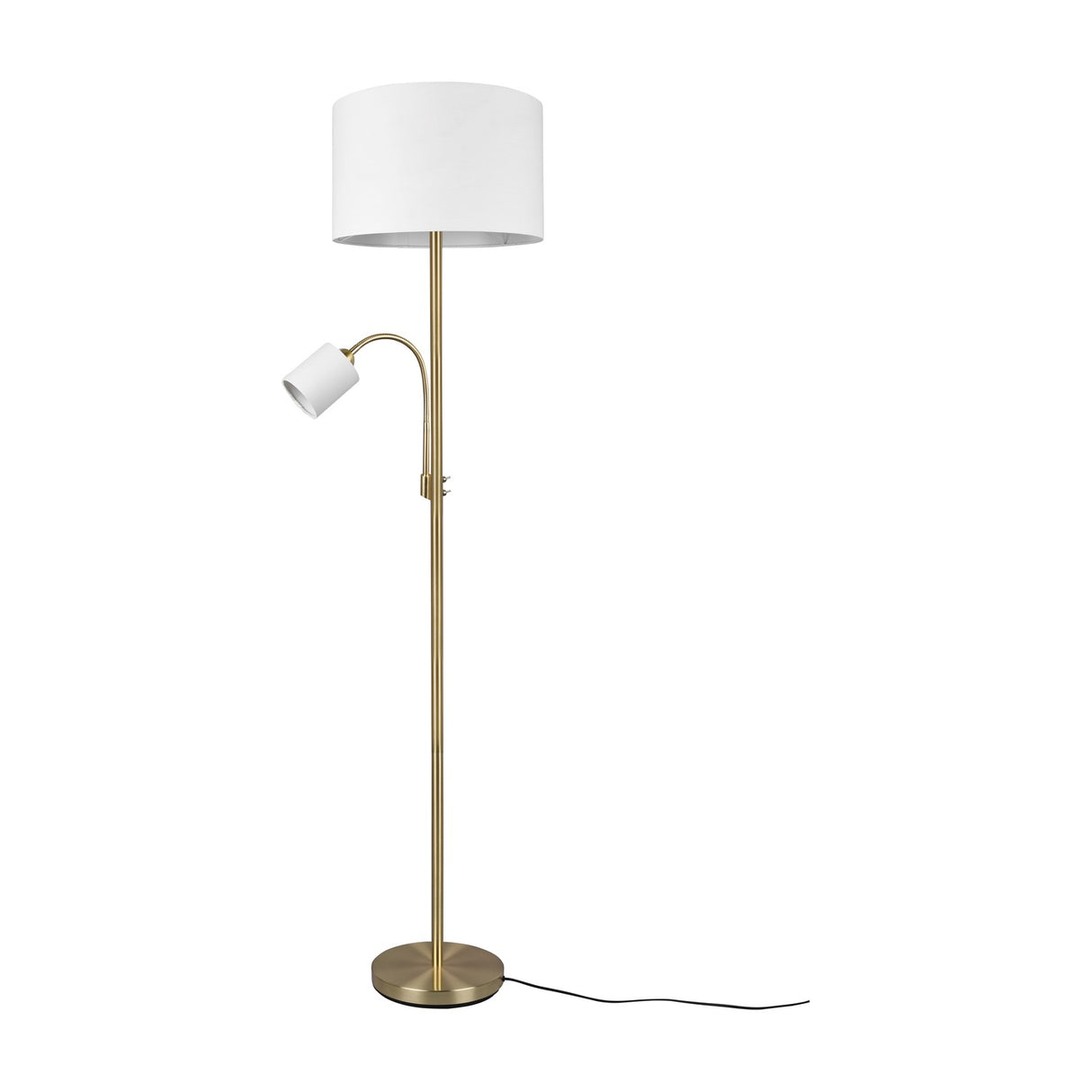 Hotel 2 Light Fabric Floor Lamp – Brass