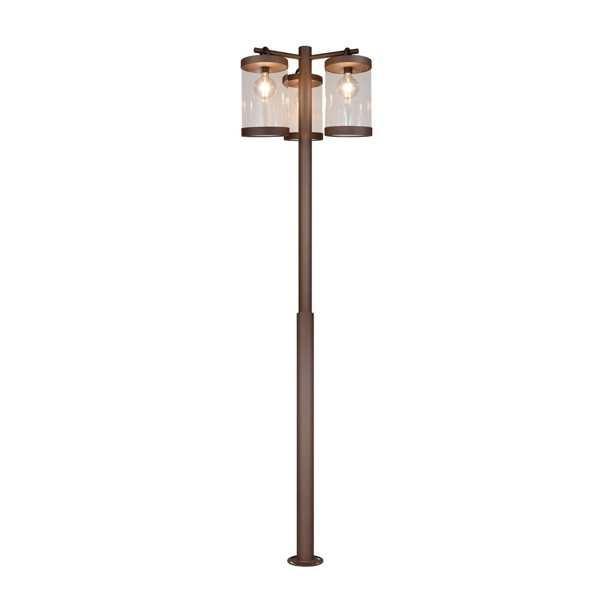 Sambesi 3 Light Lantern Outdoor Lamp Post – Rust