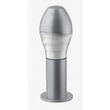 Ovolo Cast Aluminium Outdoor Bollard Light, 45cm, egg-shaped grey aluminium body with polycarbonate diffuser on a round base, shown on a plain white background.