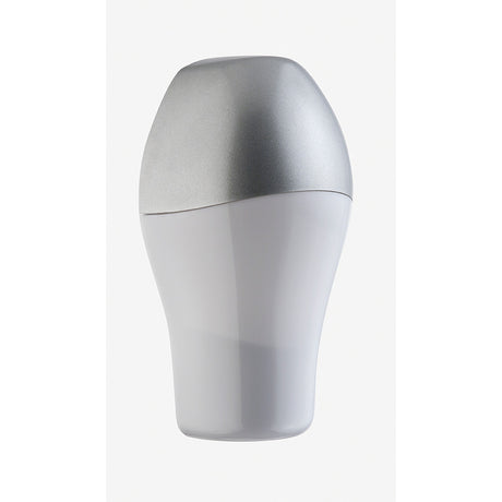 Ovolo Cast Aluminium Outdoor Half Lantern Wall Light in egg-shaped white body with graphite grey dome top, flat back, shown on a plain white background.