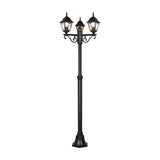 Livenza 3 Light Lantern Outdoor Lamp Post – Matt Black