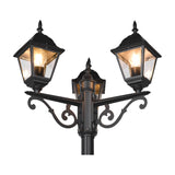 Livenza 3 Light Lantern Outdoor Lamp Post – Matt Black