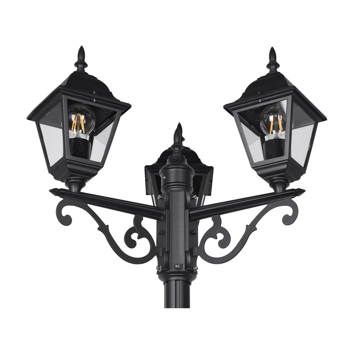 Livenza 3 Light Lantern Outdoor Lamp Post – Matt Black