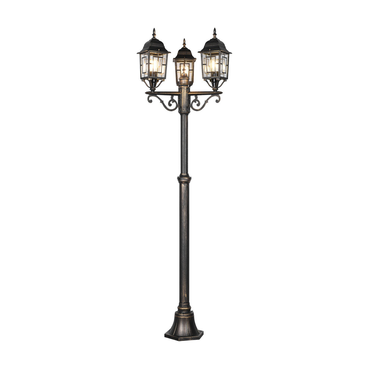 Volturno 3 Light Lantern Outdoor Lamp Post – Antique Rust