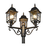 Volturno 3 Light Lantern Outdoor Lamp Post – Antique Rust