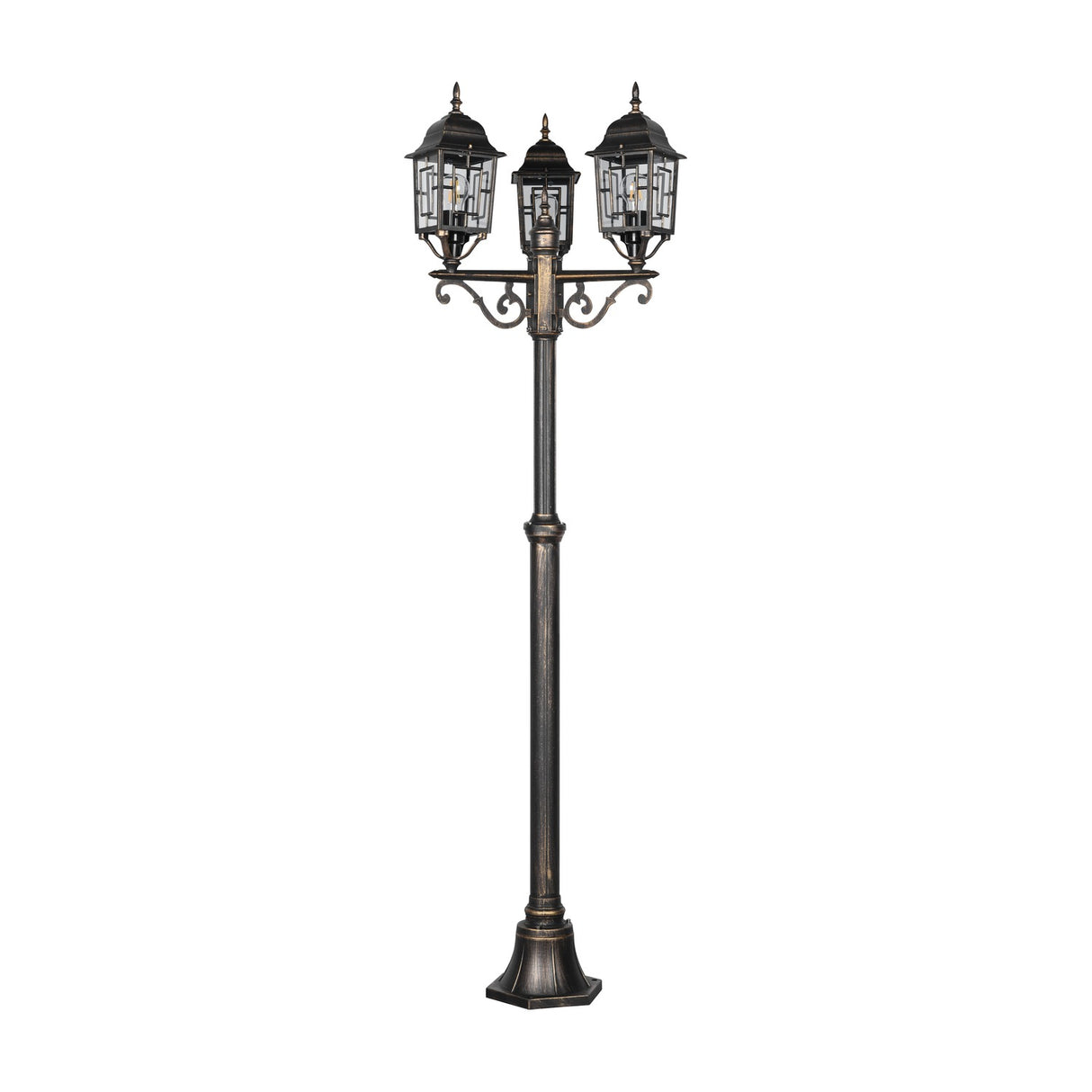 Volturno 3 Light Lantern Outdoor Lamp Post – Antique Rust