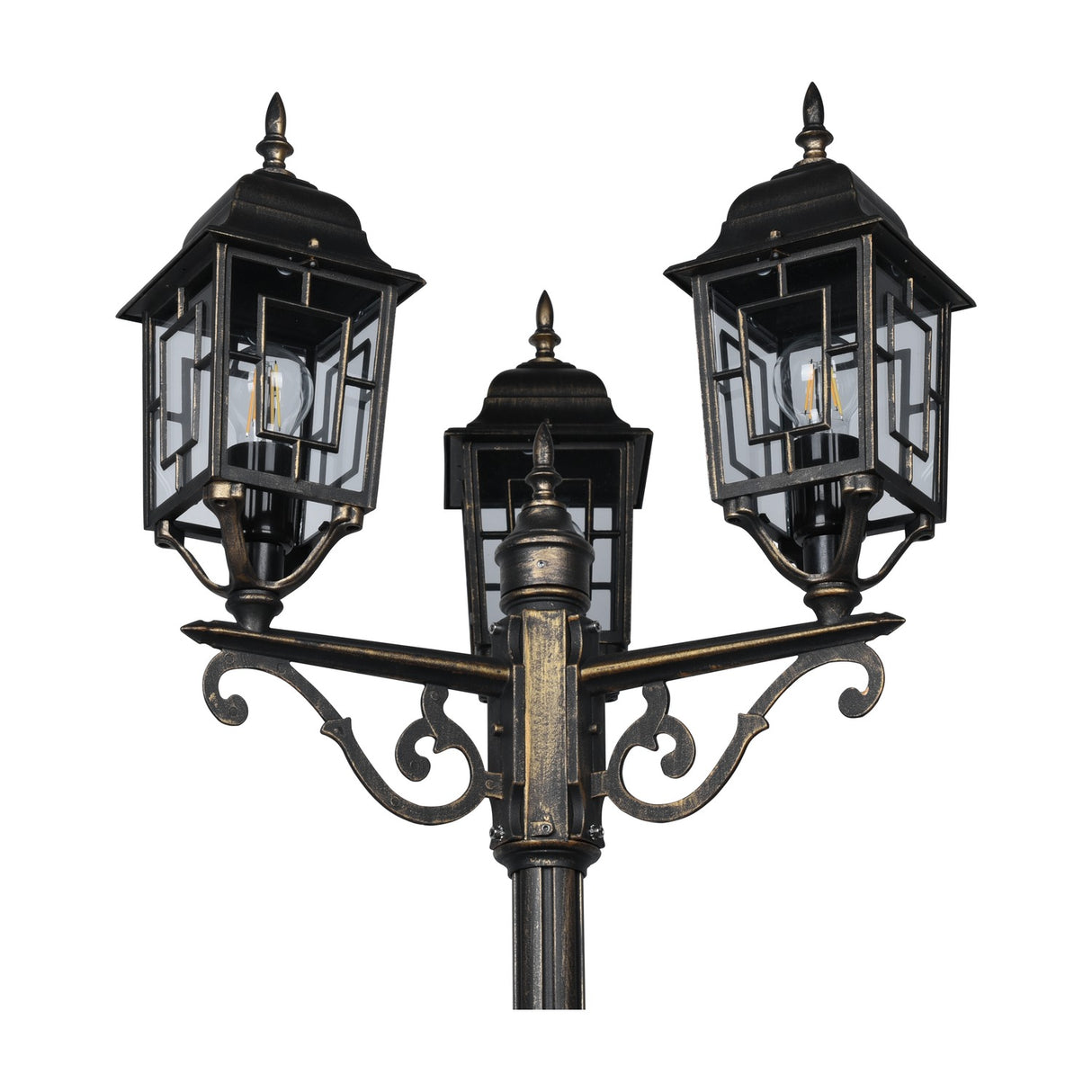 Volturno 3 Light Lantern Outdoor Lamp Post – Antique Rust