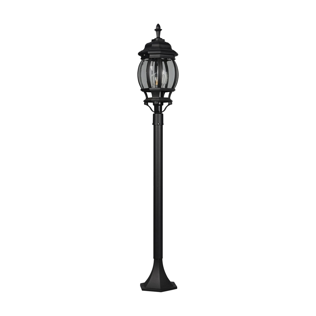 Elvo Lantern Amber Outdoor Lamp Post – Matt Black