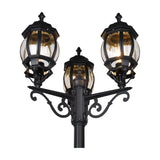 Elvo 3 Light Lantern Outdoor Lamp Post – Matt Black