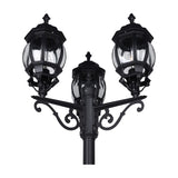 Elvo 3 Light Lantern Outdoor Lamp Post – Matt Black