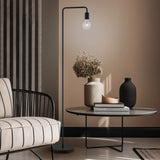 Diallo Glass Floor Lamp – Matt Black