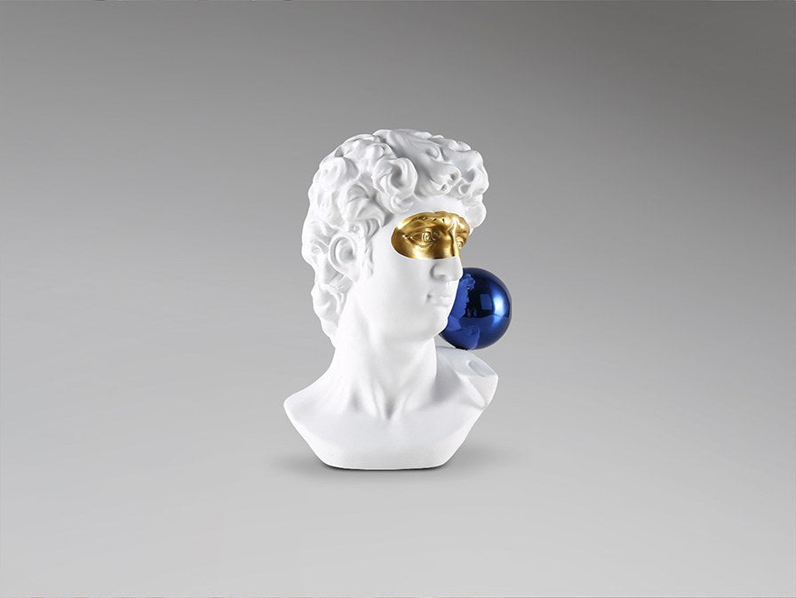 David Sculpture - White and Gold