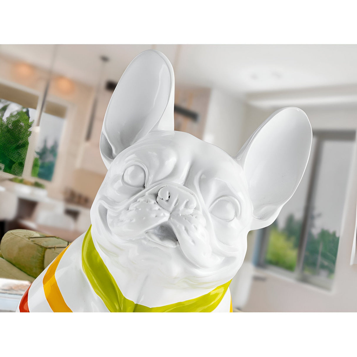 Frenchi White Striped French Bulldog Figurine - 40cm