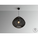 Maon 1 Light Wood Pendant -Black