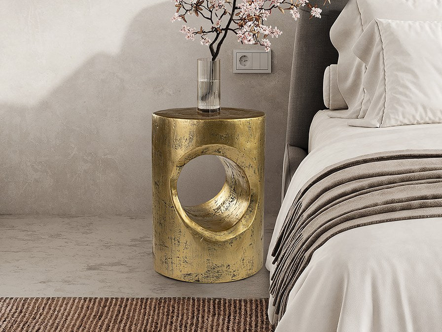 Hole Side Table - Gold