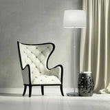 Lyon 3 Light Fabric Floor Lamp – Satin Nickel