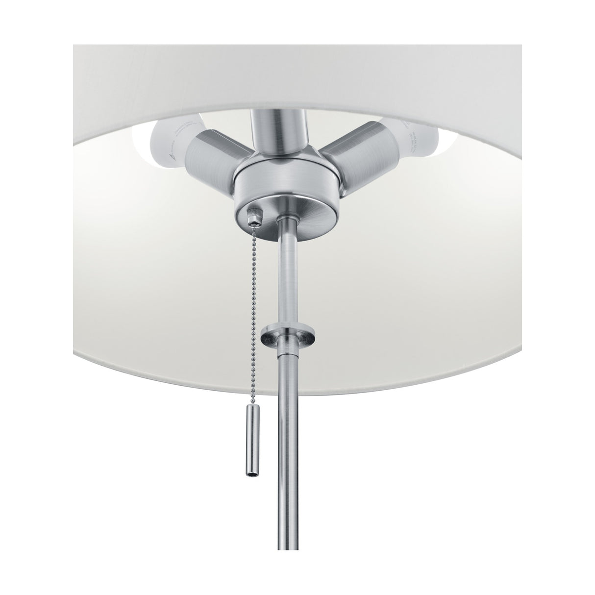 Lyon 3 Light Fabric Floor Lamp – Satin Nickel