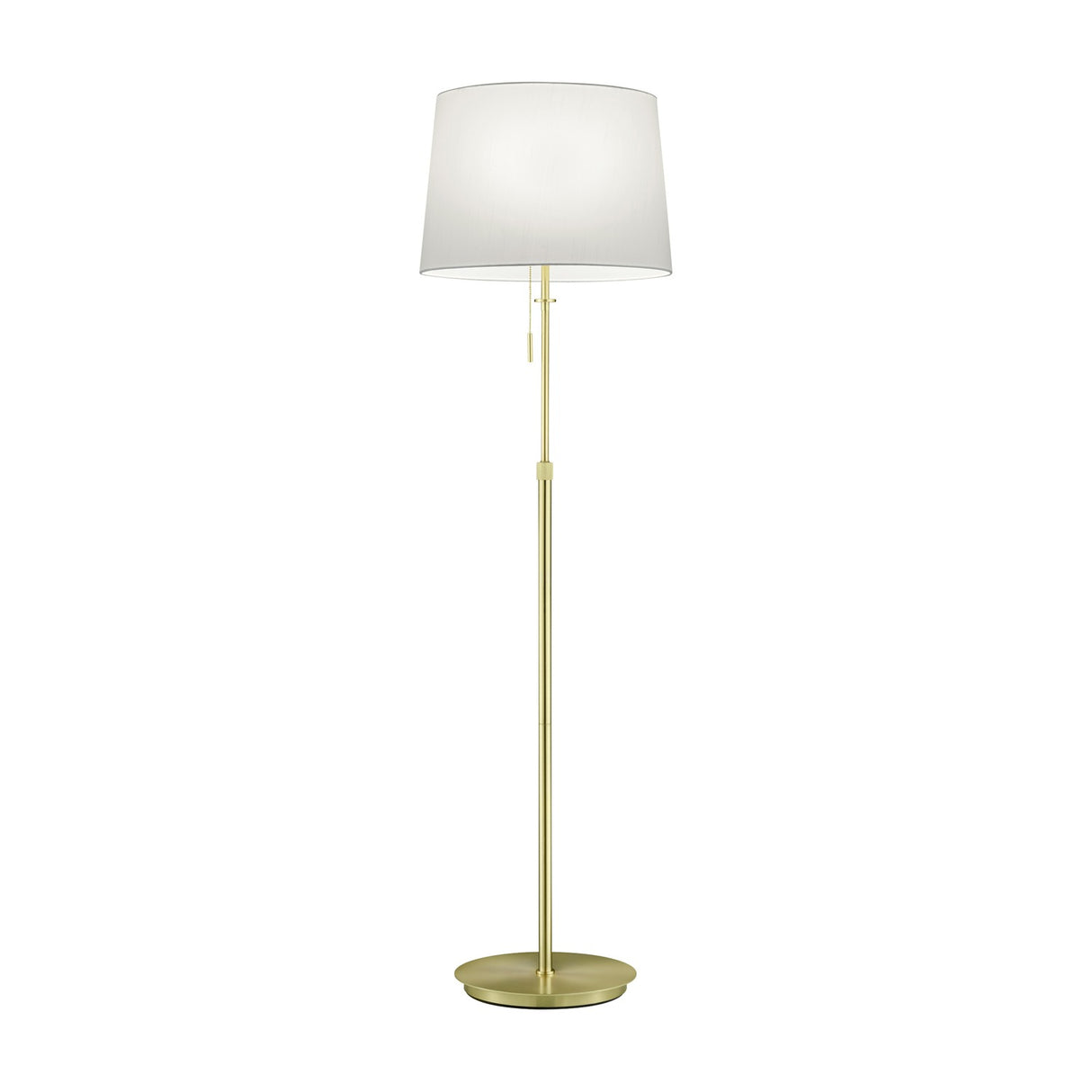 Lyon 3 Light Fabric Floor Lamp – Satin Brass