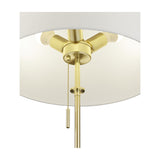 Lyon 3 Light Fabric Floor Lamp – Satin Brass