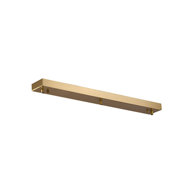 The Nalyra 40cm Rectangle Canopy in natural brass is a sleek, modern wall-mounted picture light with a minimalist design and gold-toned finish, shown against a plain white background.