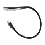 LYYT flexible USB LED lamp in black with a rubber gooseneck stem, flat LED diffuser head and USB-A plug, shown on a plain white background.