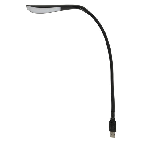 The LYYT Flexible USB LED Lamp features a sleek, curved light head and a flexible goose-neck stem with a black neck. Designed for easy portability and compatibility with USB slots, it provides versatile lighting solutions, complete with optional touch control for added convenience.