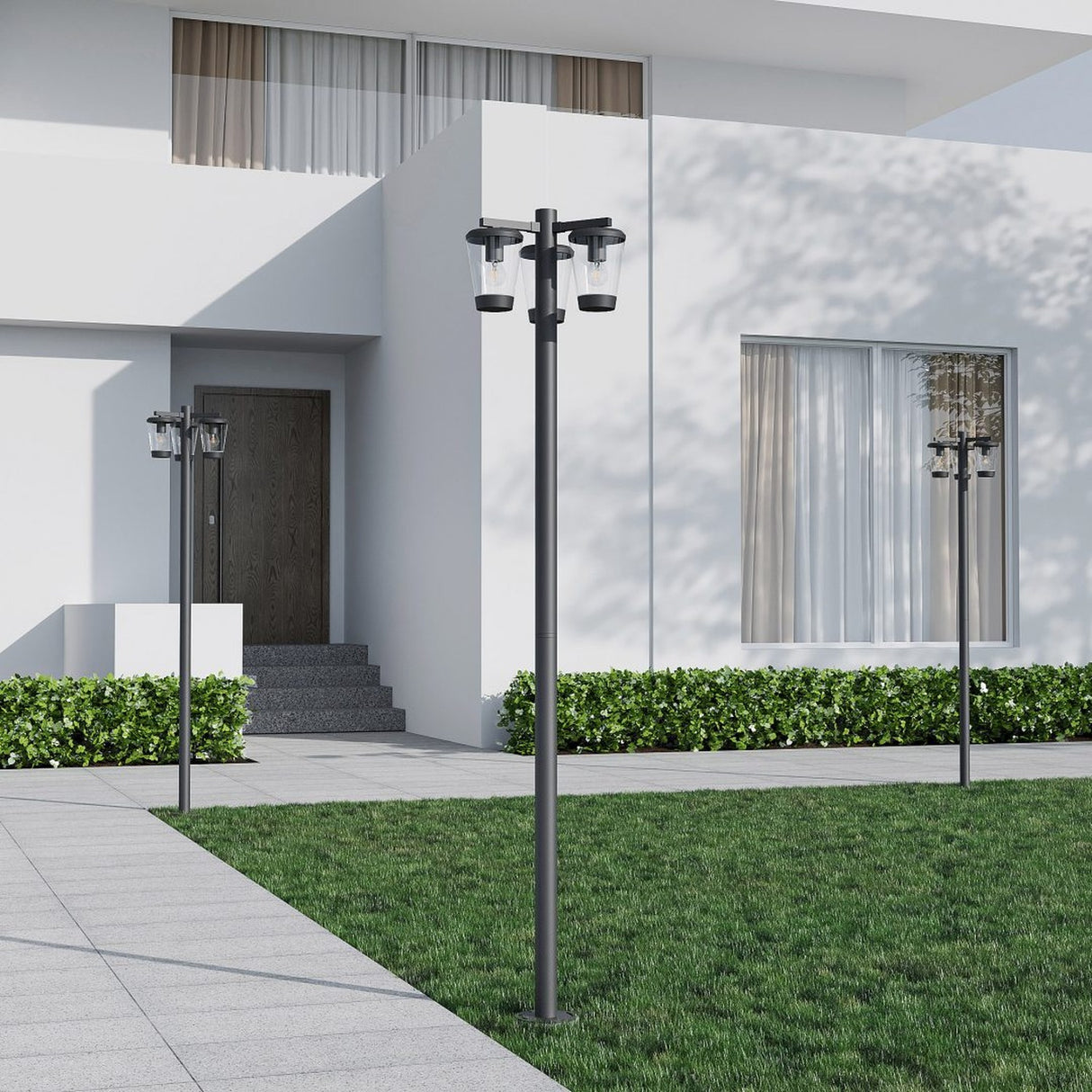 Cavado 3 Light Lantern Outdoor Lamp Post – Anthracite