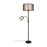 Burton 2 Light Fabric Floor Lamp – Matt Black