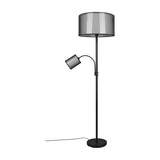 Burton 2 Light Fabric Floor Lamp – Matt Black